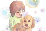 ペットと一緒の似顔絵